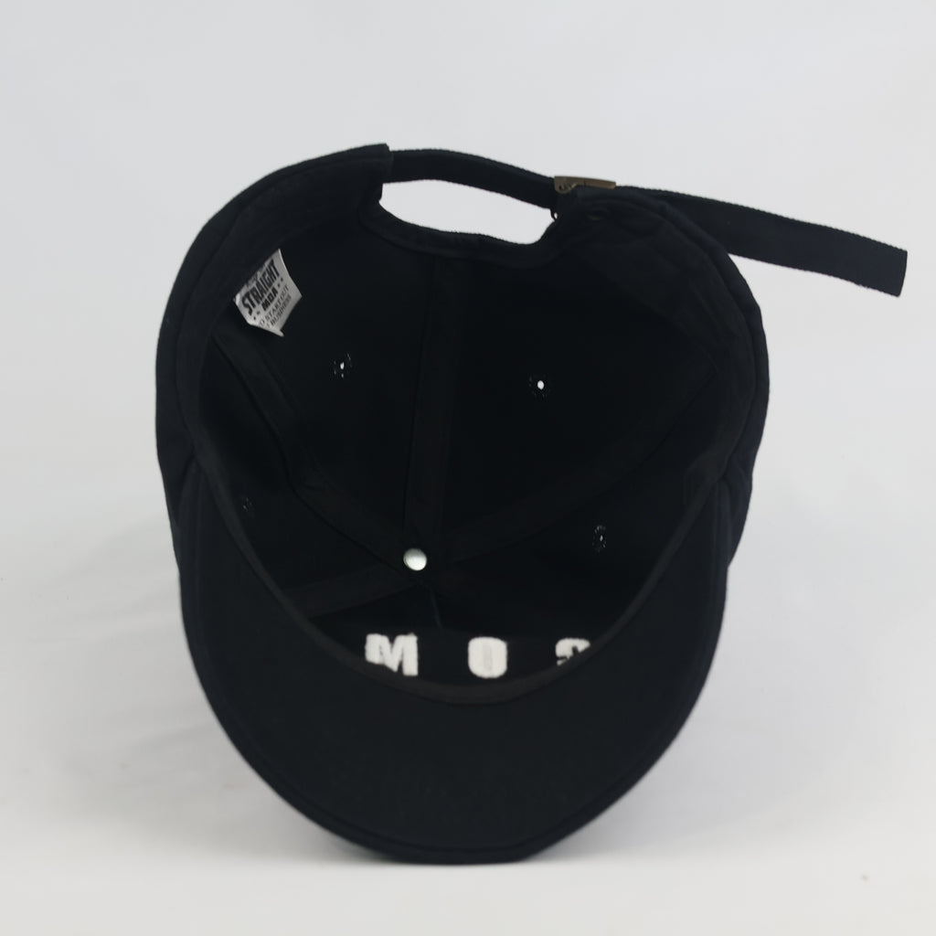 Vintage Straight MOA "COMP" Strapback Hat | Thrifted Black Red Retro Dad Cap