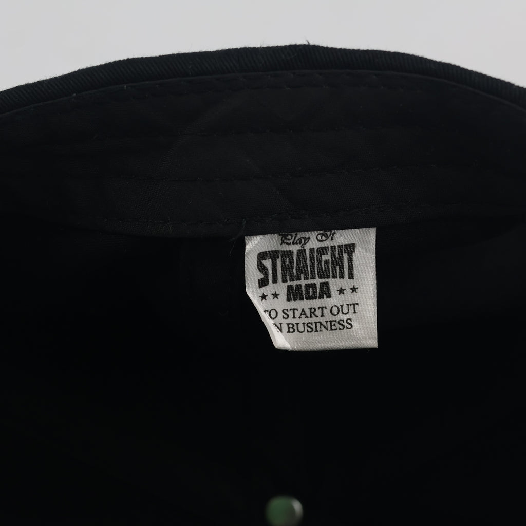 Vintage Straight MOA "COMP" Strapback Hat | Thrifted Black Red Retro Dad Cap