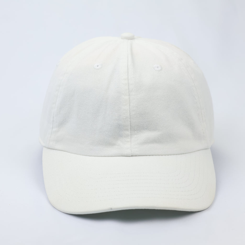 Champion Authentic Off-White Cotton Thrifted Dad Hat - Minimalist Style