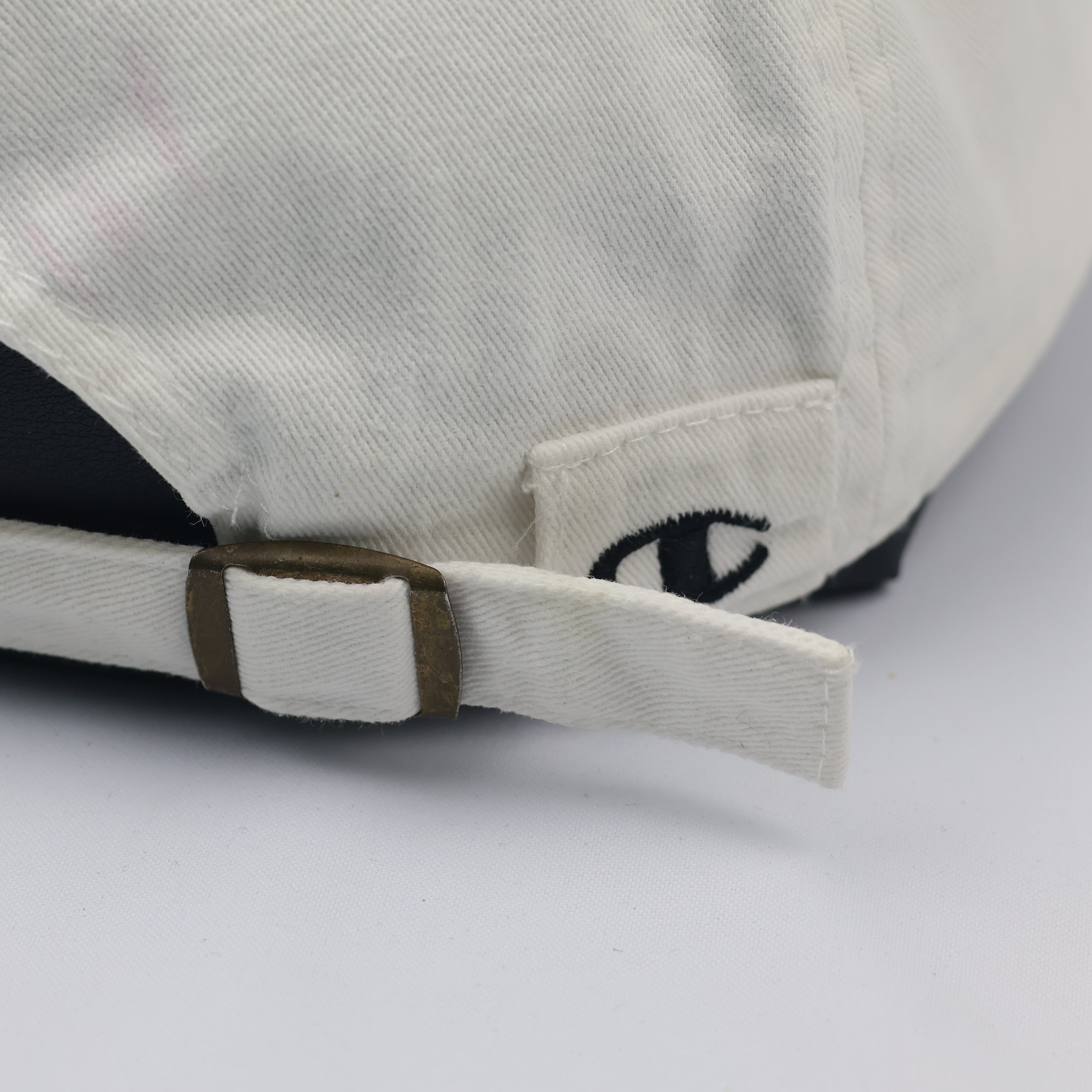 Champion Authentic Off-White Cotton Thrifted Dad Hat - Minimalist Style
