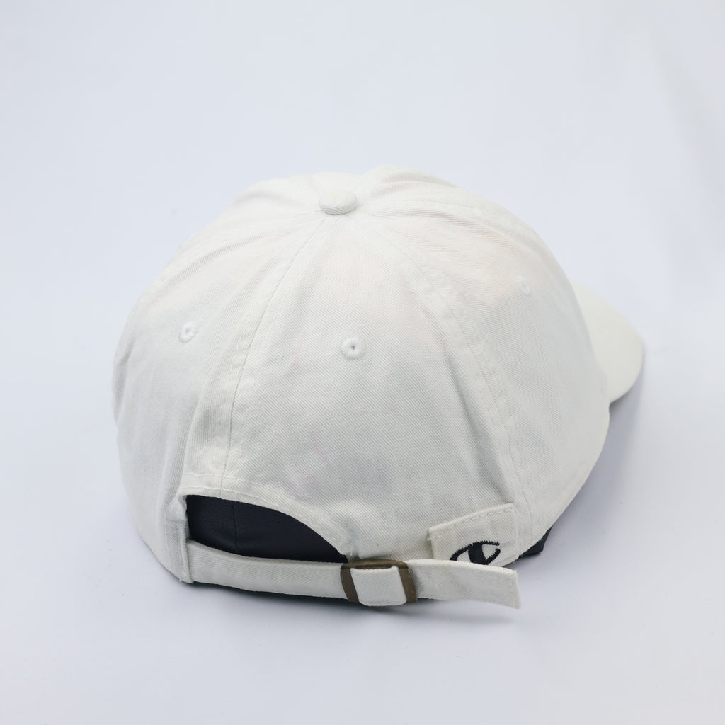 Champion Authentic Off-White Cotton Thrifted Dad Hat - Minimalist Style