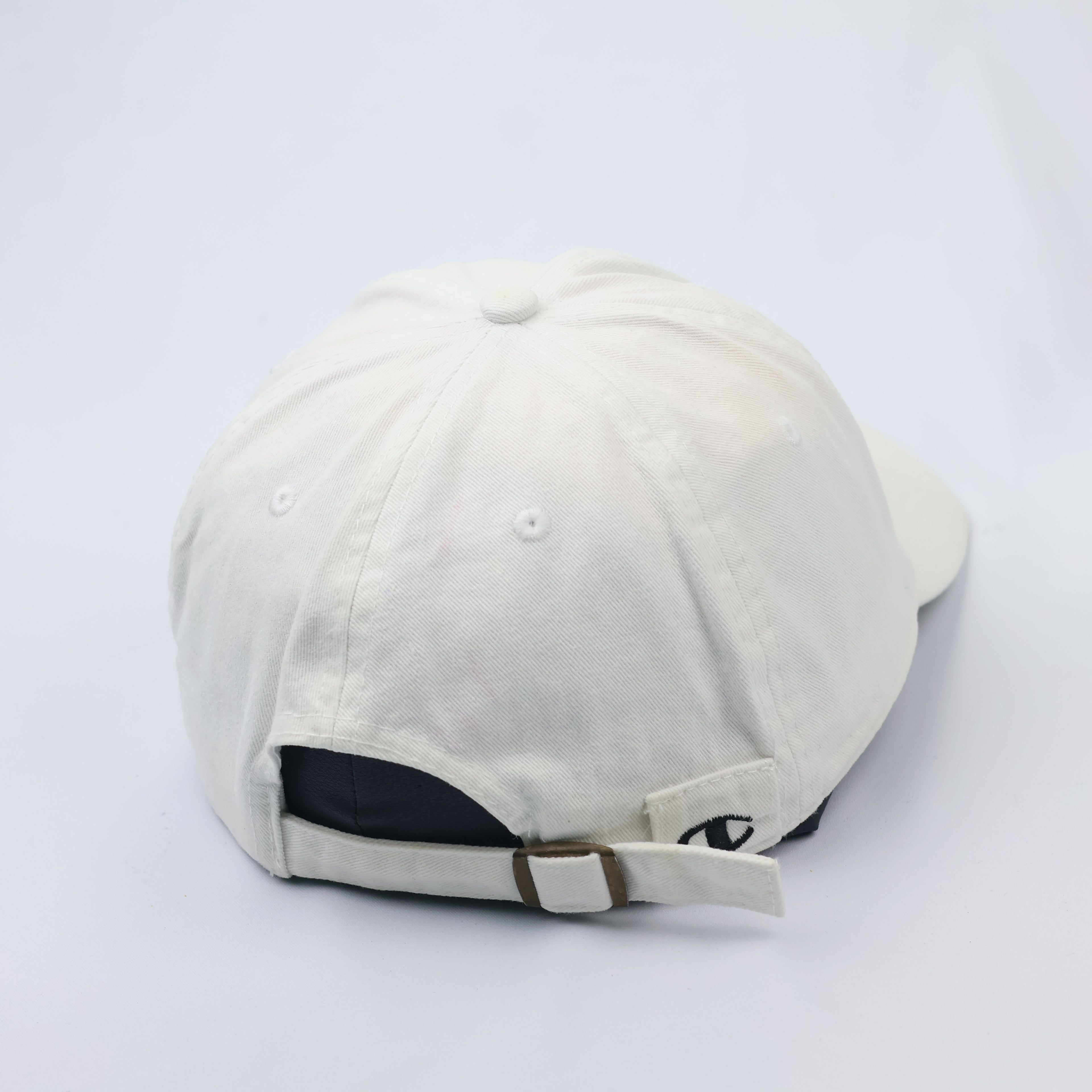 Champion Authentic Off-White Cotton Thrifted Dad Hat - Minimalist Style