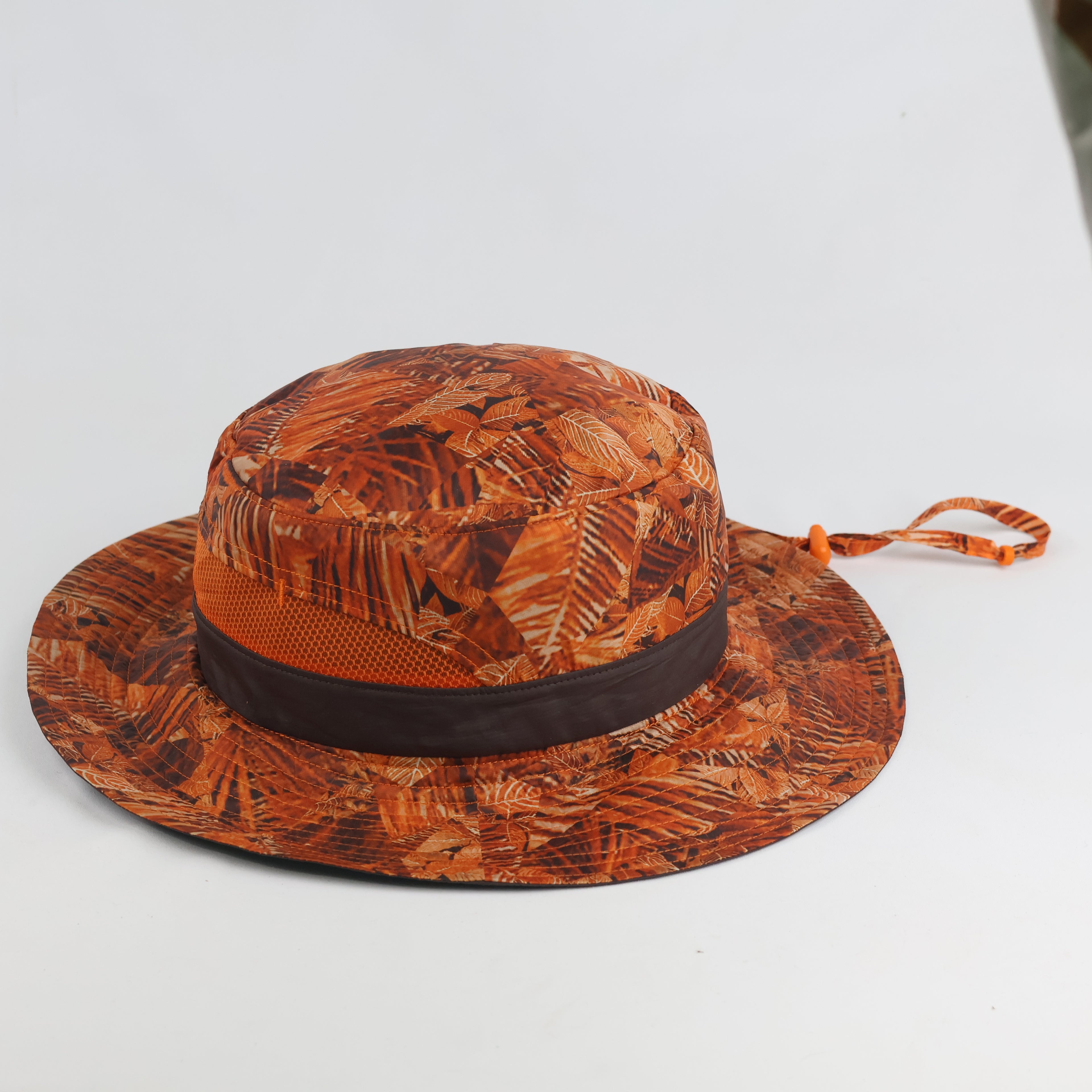 Thrifted Eider Camo Floral Orange Wide Brim Boonie Hat - Size 58cm