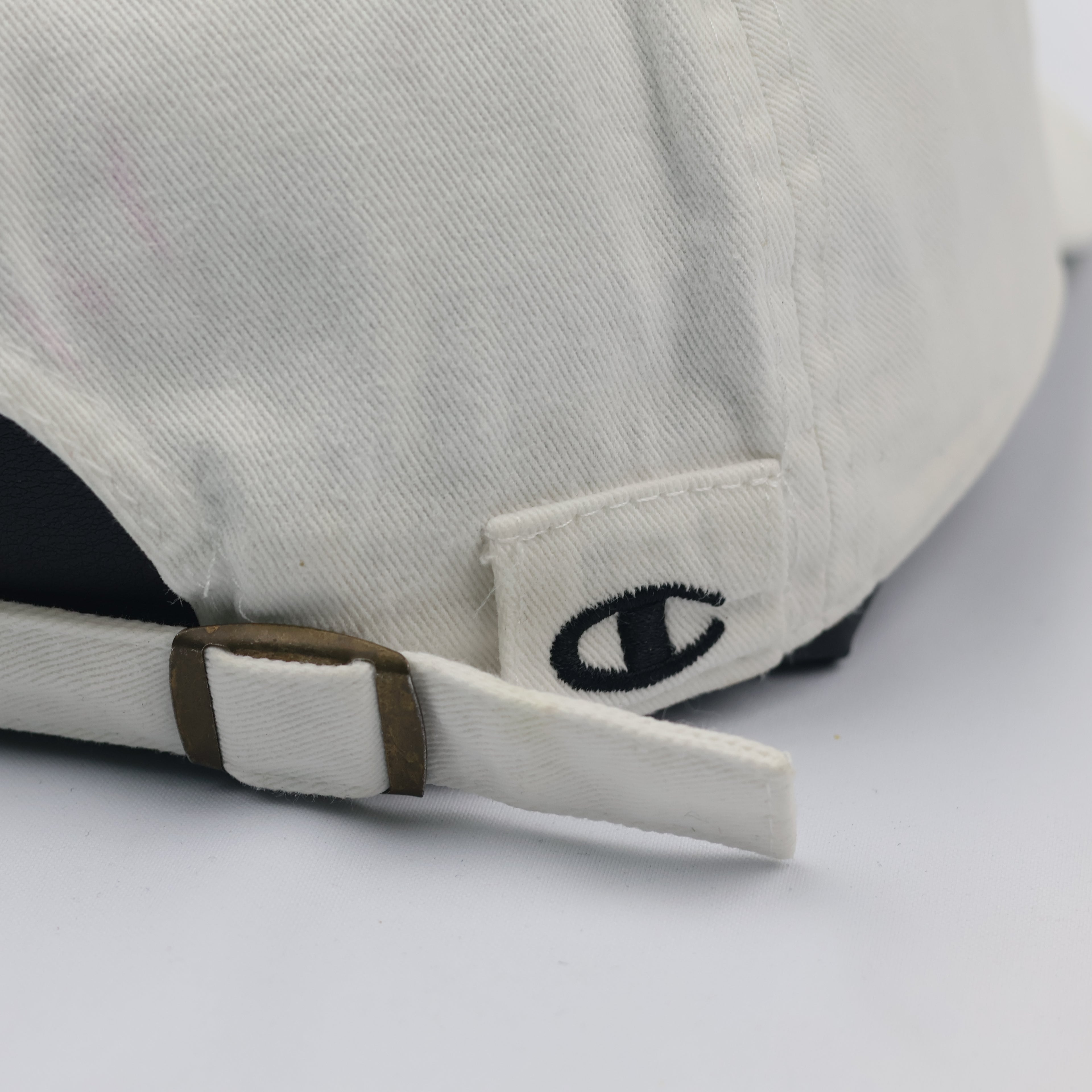 Champion Authentic Off-White Cotton Thrifted Dad Hat - Minimalist Style