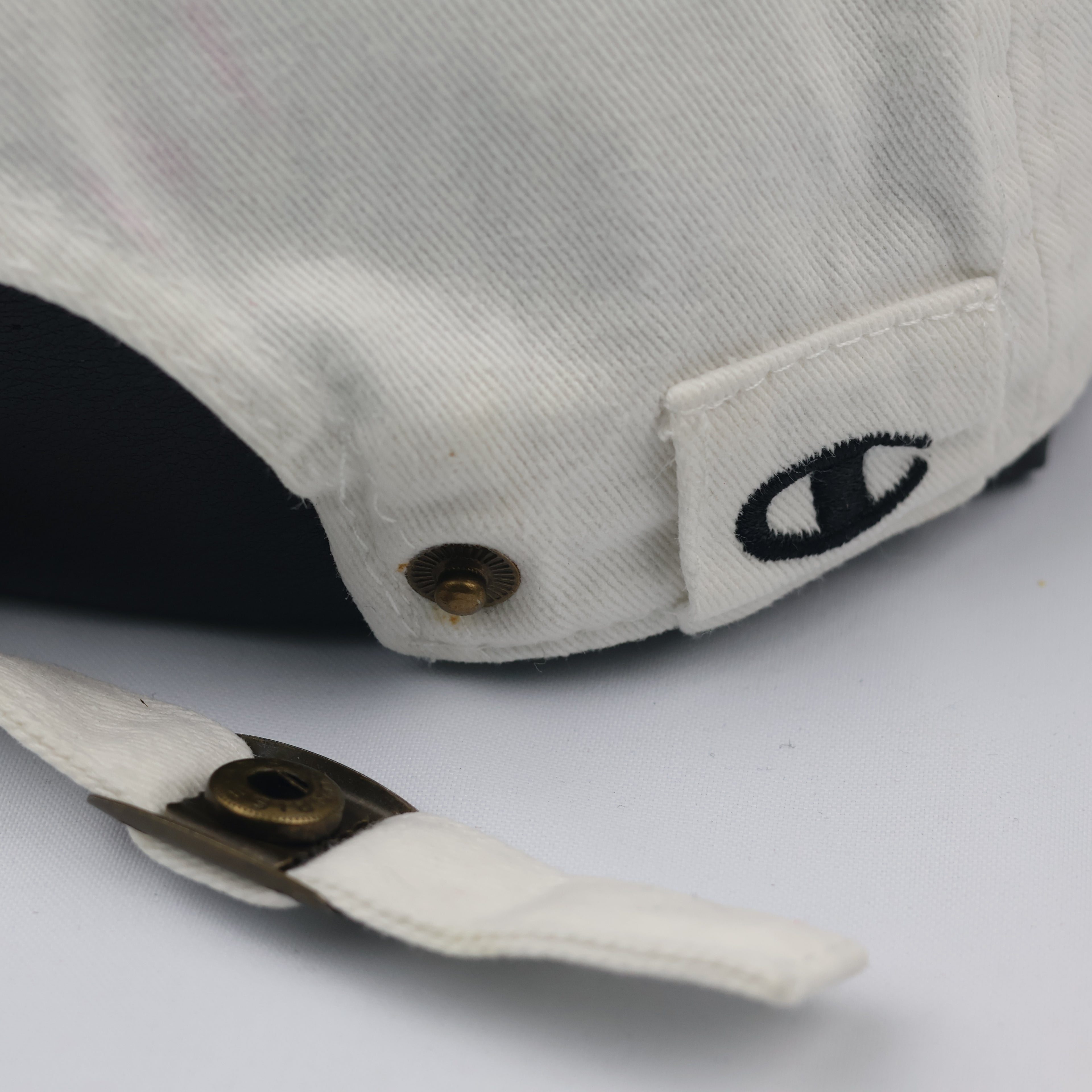 Champion Authentic Off-White Cotton Thrifted Dad Hat - Minimalist Style