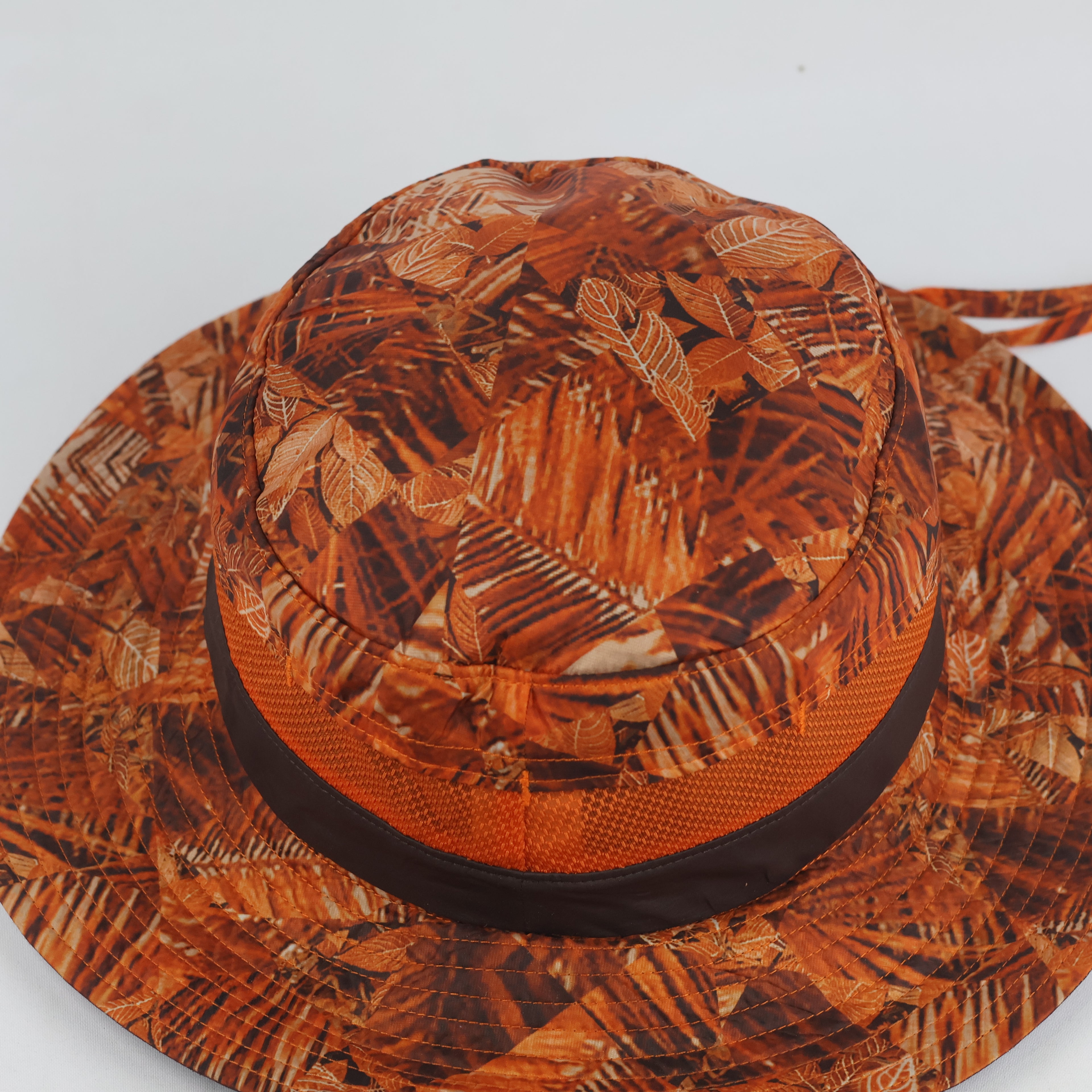 Thrifted Eider Camo Floral Orange Wide Brim Boonie Hat - Size 58cm