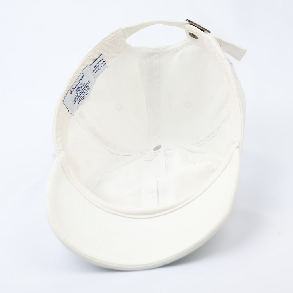 Champion Authentic Off-White Cotton Thrifted Dad Hat - Minimalist Style