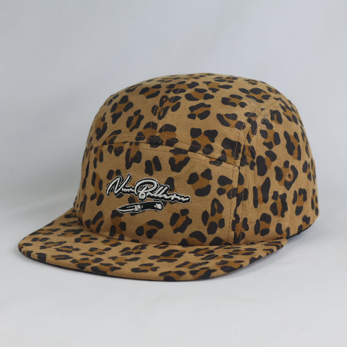 Thrifted Vintage Leopard Spot Suede-Touch 5-Panel Strapback Cap (Size 57–58 cm) | 10832