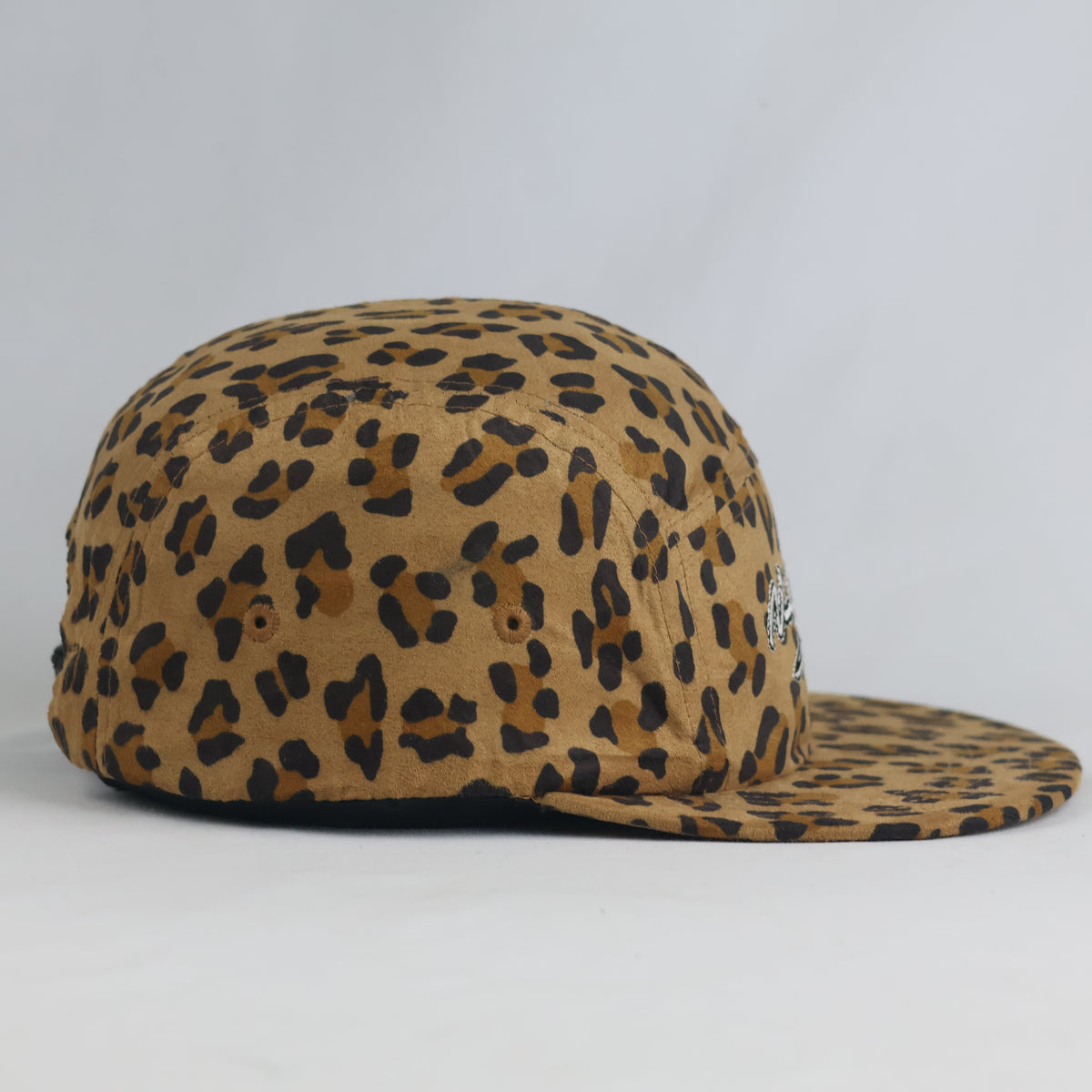 Thrifted Vintage Leopard Spot Suede-Touch 5-Panel Strapback Cap (Size 57–58 cm) | 10832