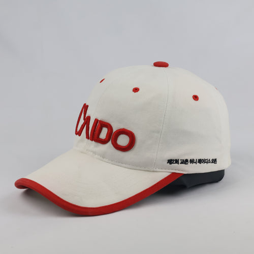 Vintage Caido Golf Strapback Hat | Thrifted White Red Korean Event Cap