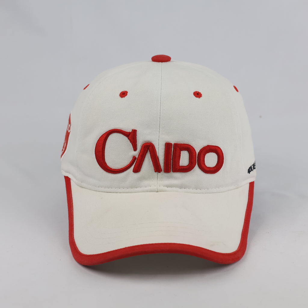 Vintage Caido Golf Strapback Hat | Thrifted White Red Korean Event Cap