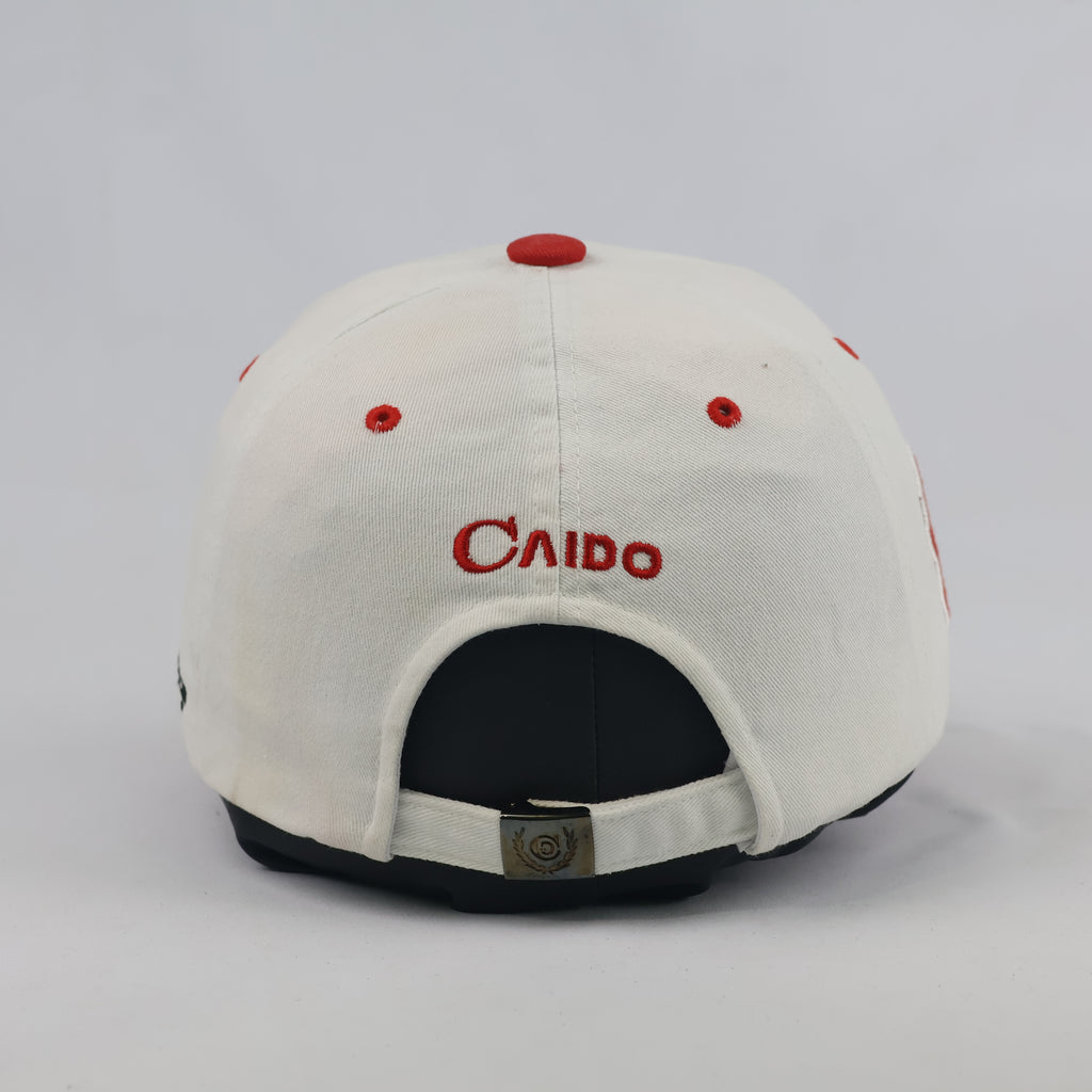 Vintage Caido Golf Strapback Hat | Thrifted White Red Korean Event Cap