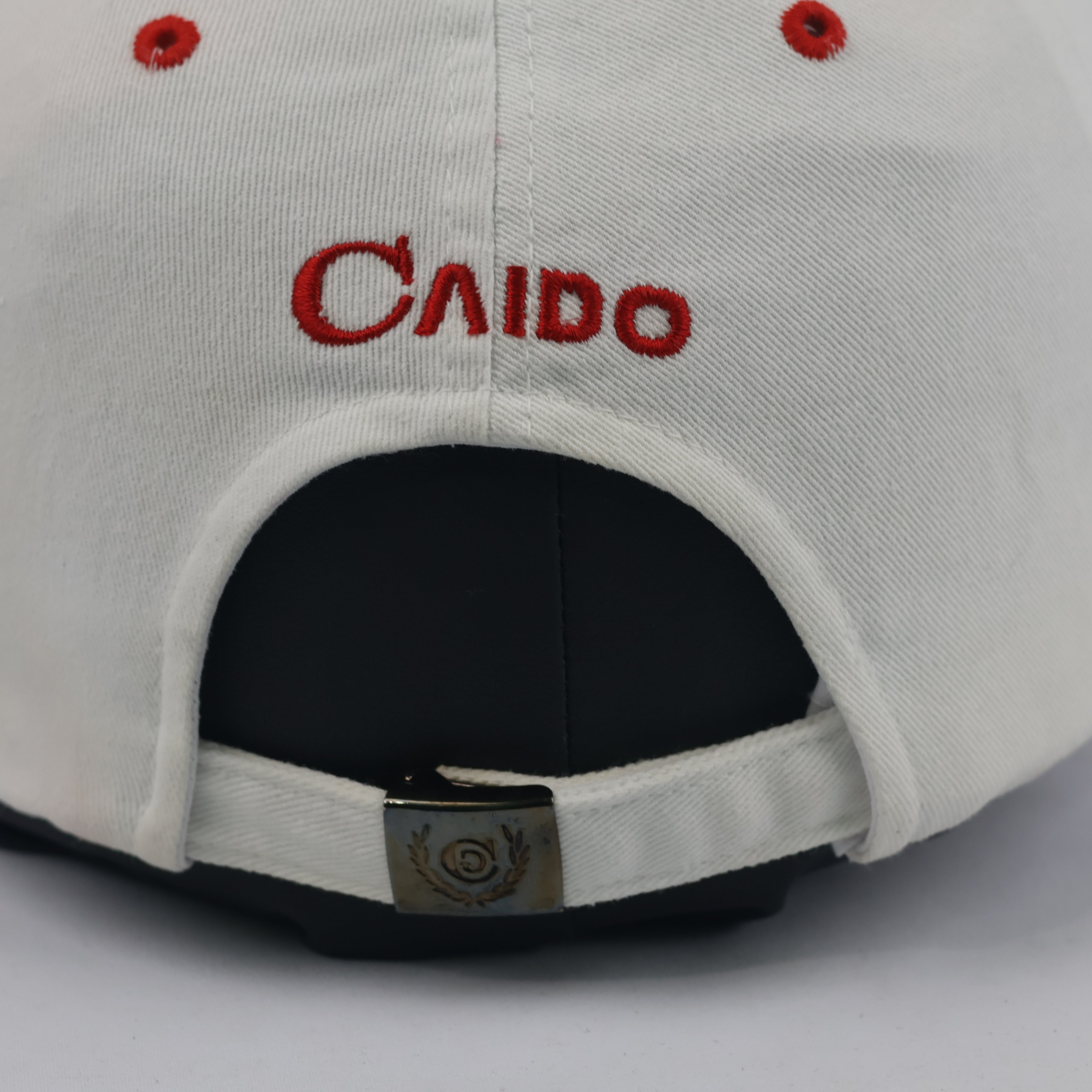 Vintage Caido Golf Strapback Hat | Thrifted White Red Korean Event Cap