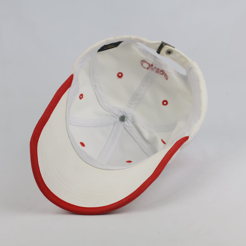 Vintage Caido Golf Strapback Hat | Thrifted White Red Korean Event Cap