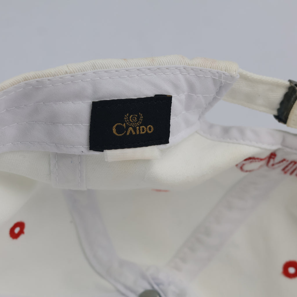 Vintage Caido Golf Strapback Hat | Thrifted White Red Korean Event Cap