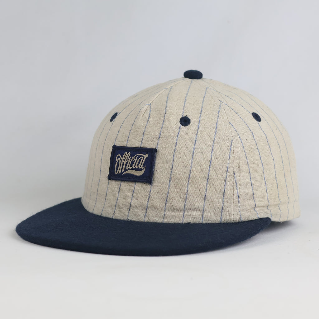 Thrifted Official Skate Jose Rojo Pinstripe Wool Visor Snapback Hat (Size 55–56 cm)  | 10853
