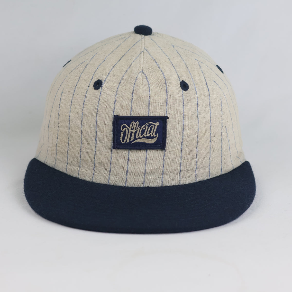 Thrifted Official Skate Jose Rojo Pinstripe Wool Visor Snapback Hat (Size 55–56 cm)  | 10853