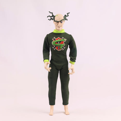 Vintage 1997 Hasbro Action Man Professor Dr. Gangrene 12-inch figure. - Thrifted Green Hair & Fabric Jumpsuit