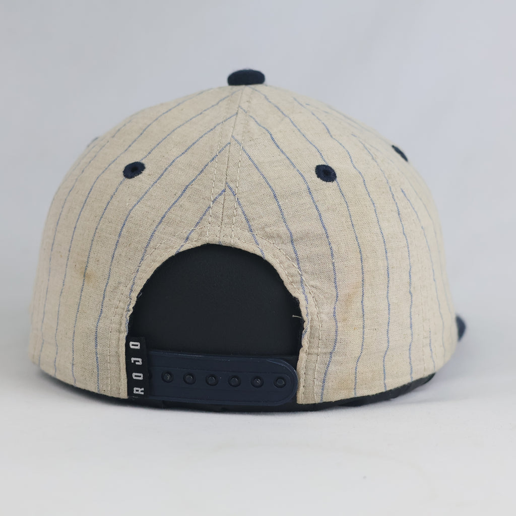 Thrifted Official Skate Jose Rojo Pinstripe Wool Visor Snapback Hat (Size 55–56 cm)  | 10853