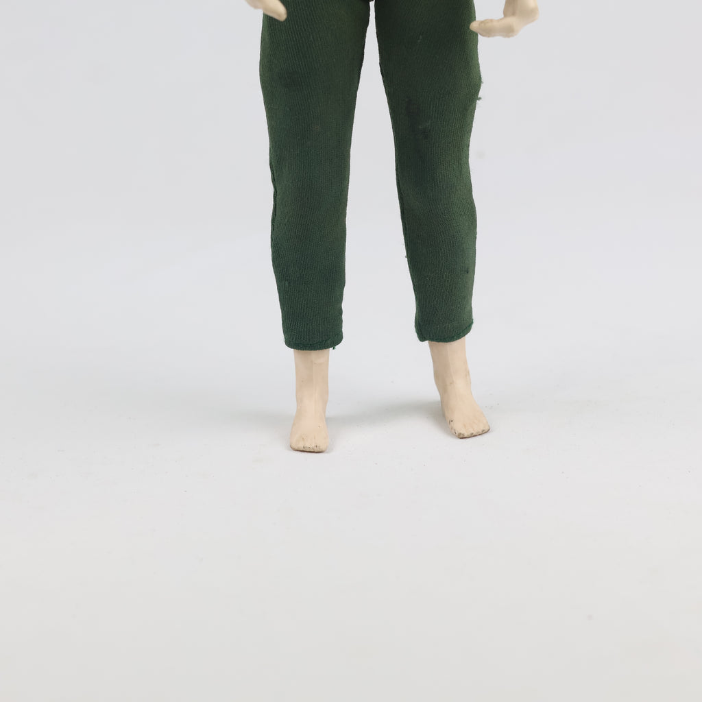 Vintage 1997 Hasbro Action Man Professor Dr. Gangrene 12-inch figure. - Thrifted Green Hair & Fabric Jumpsuit