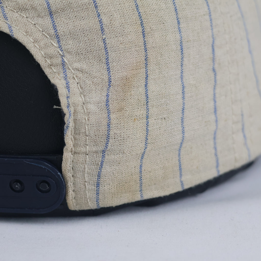 Thrifted Official Skate Jose Rojo Pinstripe Wool Visor Snapback Hat (Size 55–56 cm)  | 10853