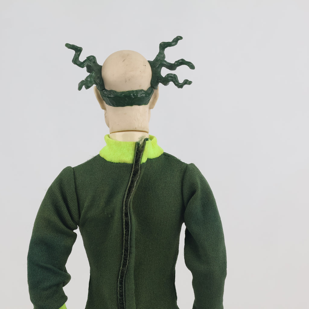 Vintage 1997 Hasbro Action Man Professor Dr. Gangrene 12-inch figure. - Thrifted Green Hair & Fabric Jumpsuit