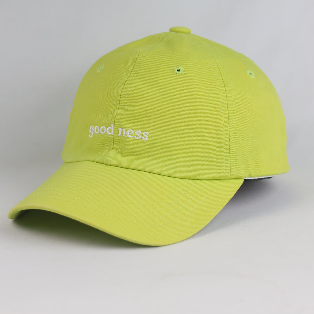 Thrifted Chance Lime Green "good ness" Embroidered Cotton Dad Hat (Size 56–57 cm) | 10852