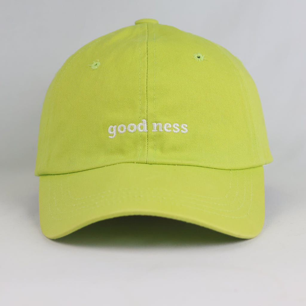 Thrifted Chance Lime Green "good ness" Embroidered Cotton Dad Hat (Size 56–57 cm) | 10852