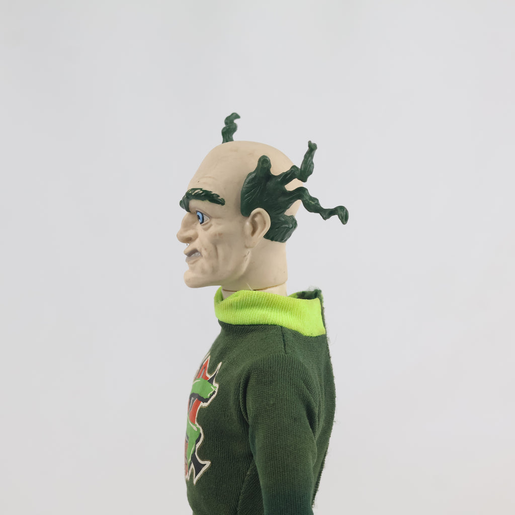 Vintage 1997 Hasbro Action Man Professor Dr. Gangrene 12-inch figure. - Thrifted Green Hair & Fabric Jumpsuit