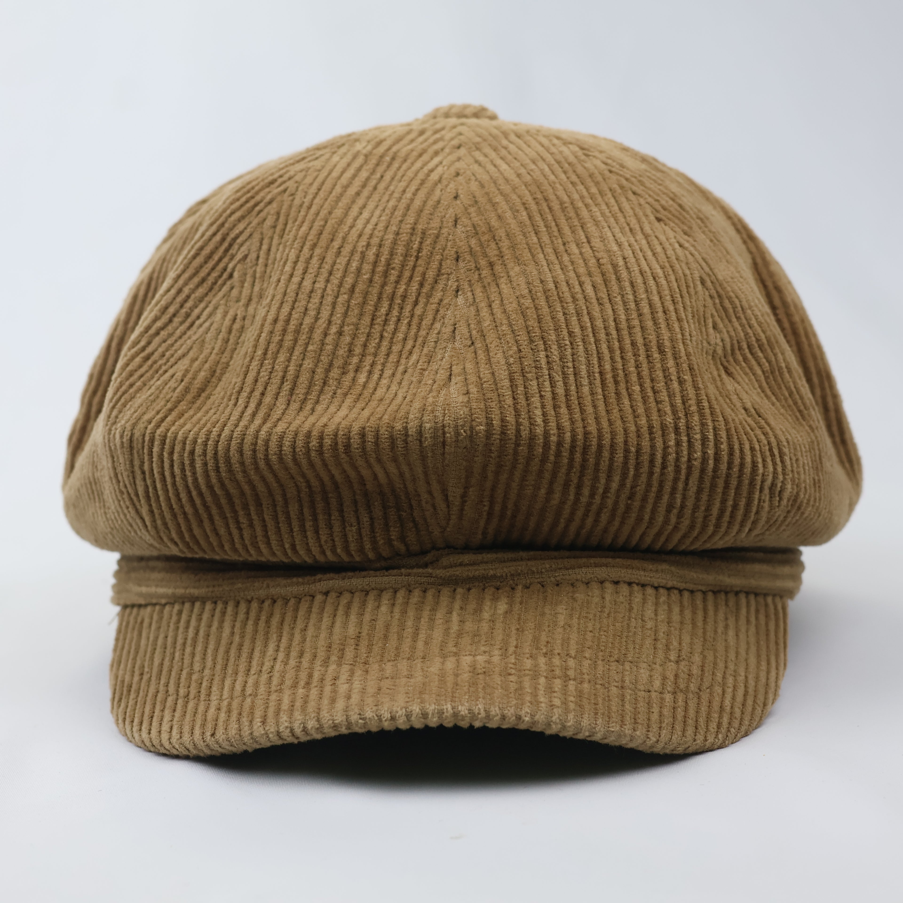Vintage Corduroy Newsboy Cap - Brown Baker Boy Hat (56-58cm)
