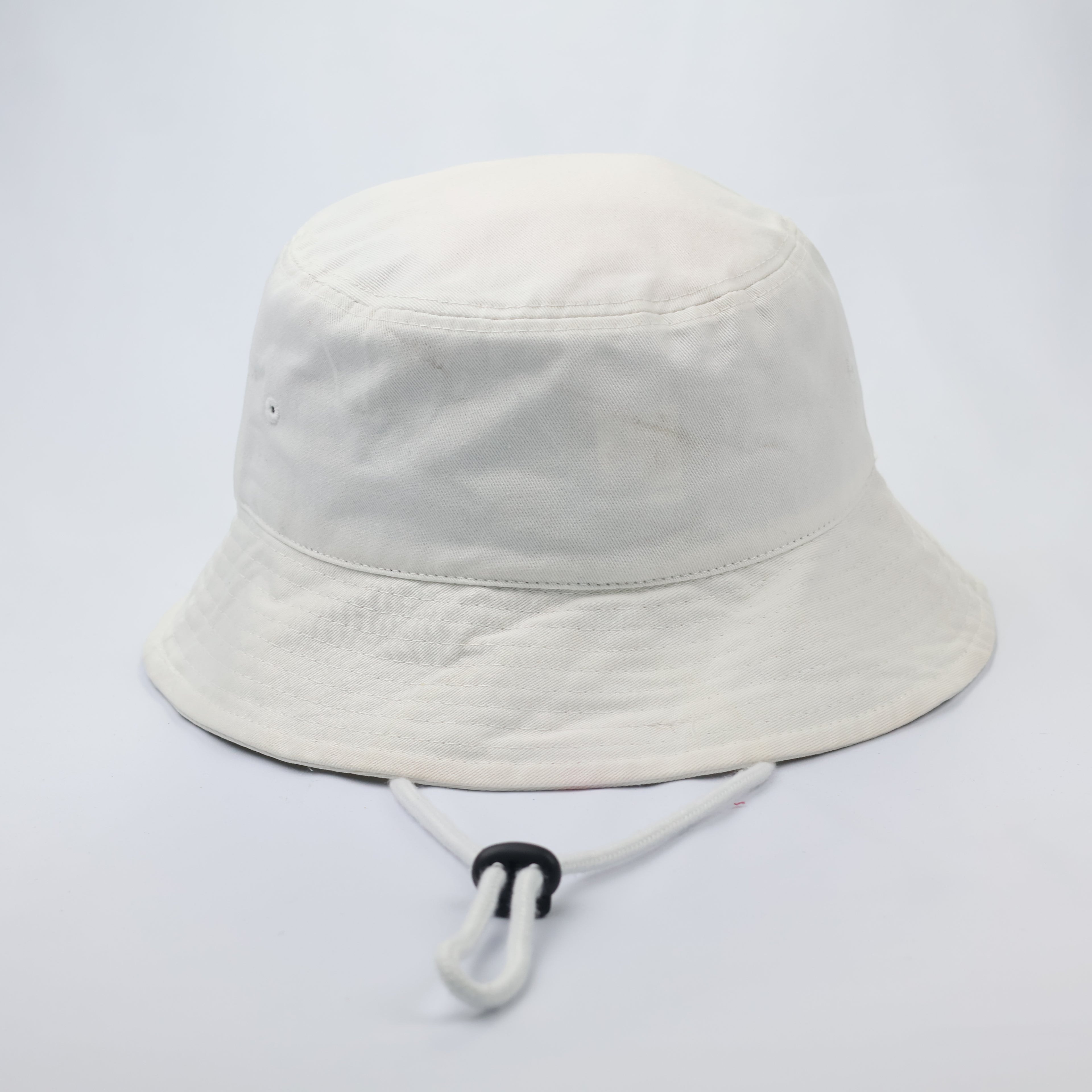 White Mesh Panel Bucket Hat - Breathable Summer Festival Cap