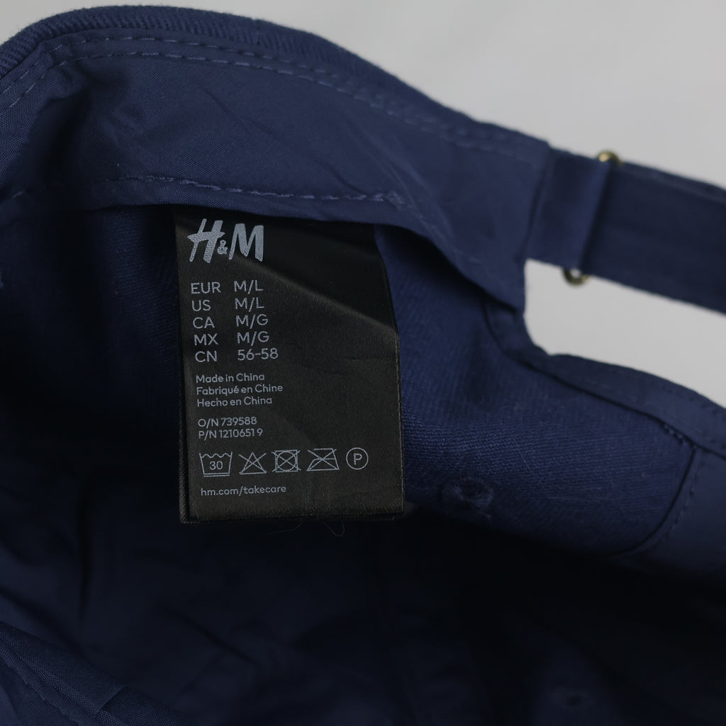 Thrifted : H&M Navy Blue Greenwich Embroidery Cotton Cap (Size 56–58 cm) | 10871