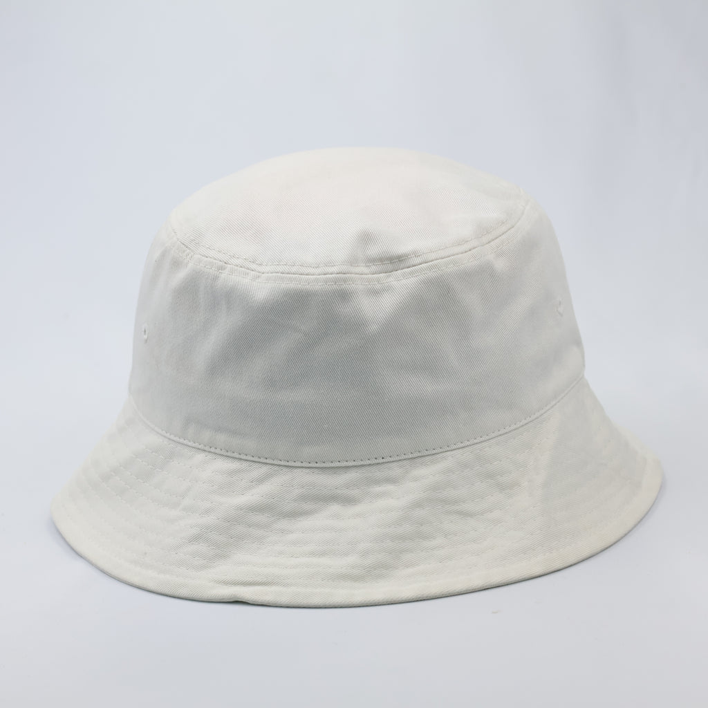 White Mesh Panel Bucket Hat - Breathable Summer Festival Cap