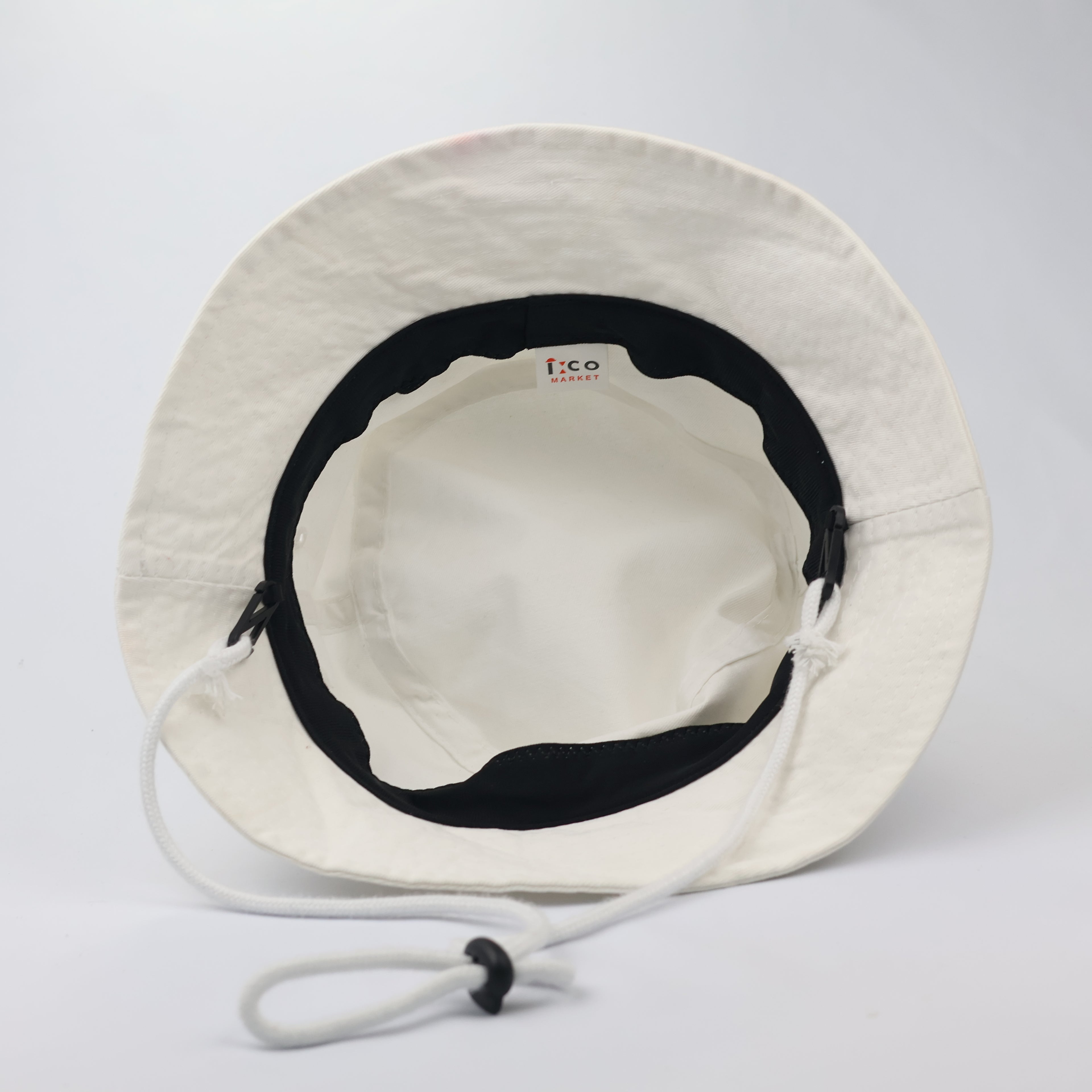 White Mesh Panel Bucket Hat - Breathable Summer Festival Cap