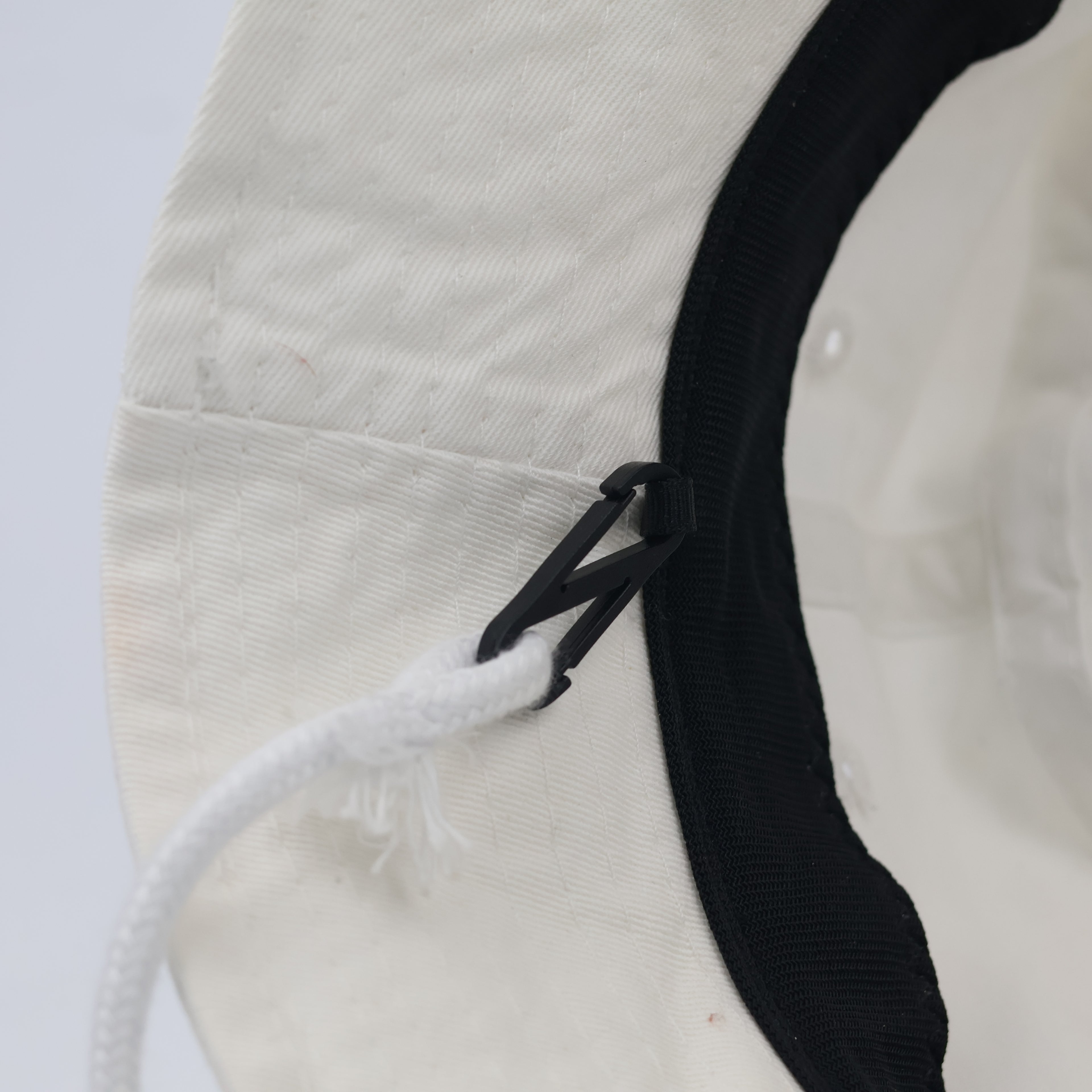 White Mesh Panel Bucket Hat - Breathable Summer Festival Cap