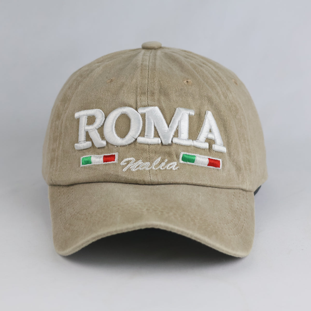 Thrifted Vintage Washed Tan "ROMA Italia" Dad Hat Cap  (Size 57–59 cm) | 10830