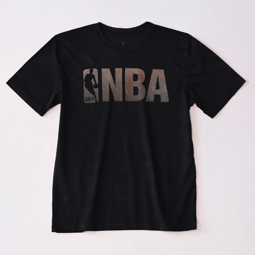 NBA Men’s Performance Graphic Thrifted T-Shirt - Black Halftone Logo