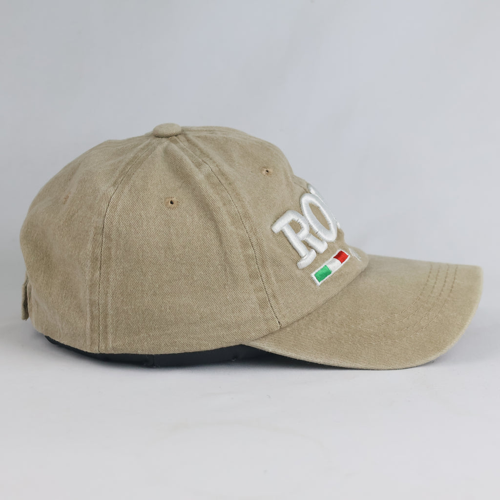 Thrifted Vintage Washed Tan "ROMA Italia" Dad Hat Cap  (Size 57–59 cm) | 10830