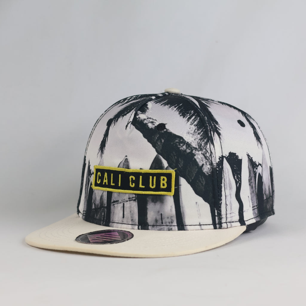 Thrifted Cali Club Tropical Printed Flat Brim Snapback Cap (Size 57–58 cm) | 10828