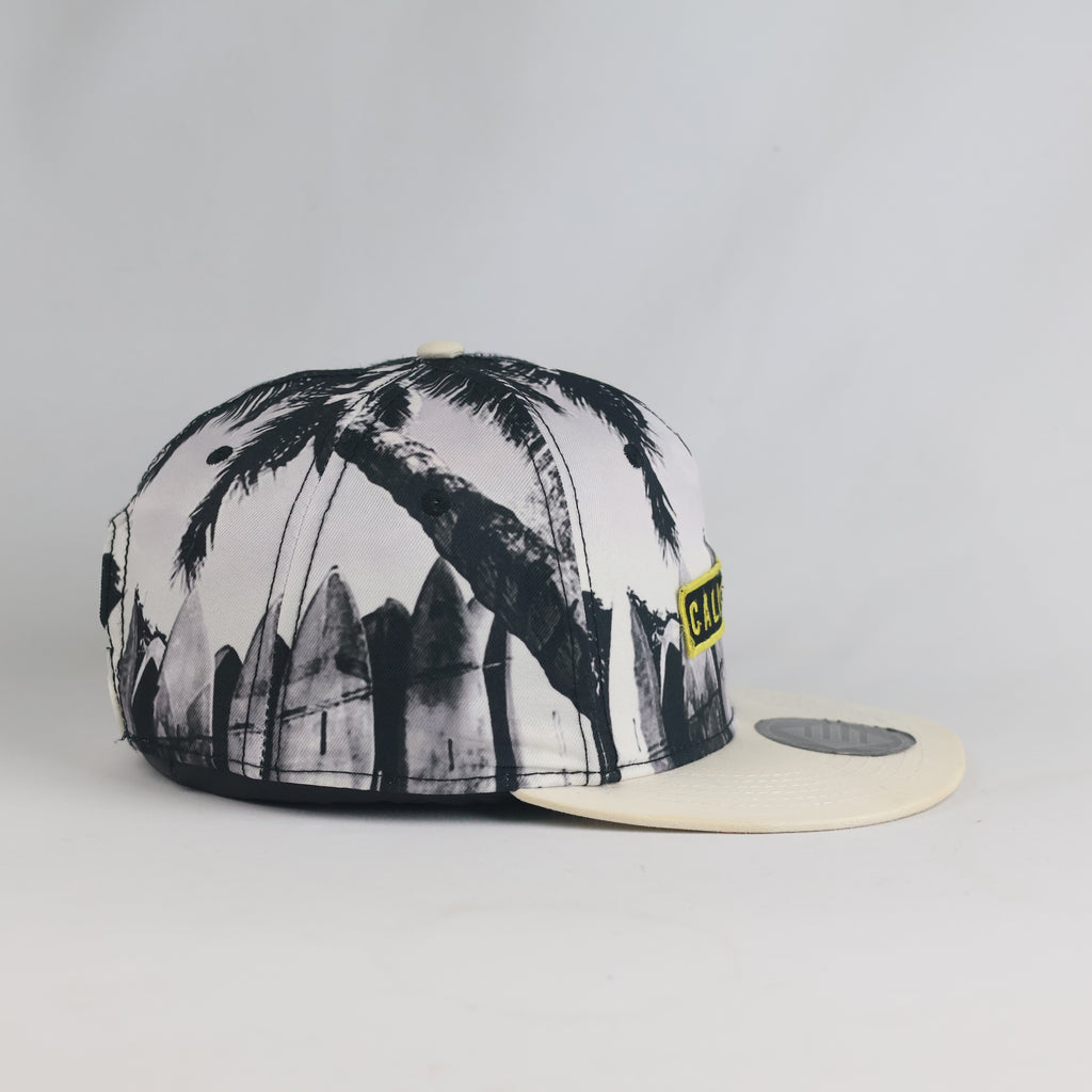Thrifted Cali Club Tropical Printed Flat Brim Snapback Cap (Size 57–58 cm) | 10828