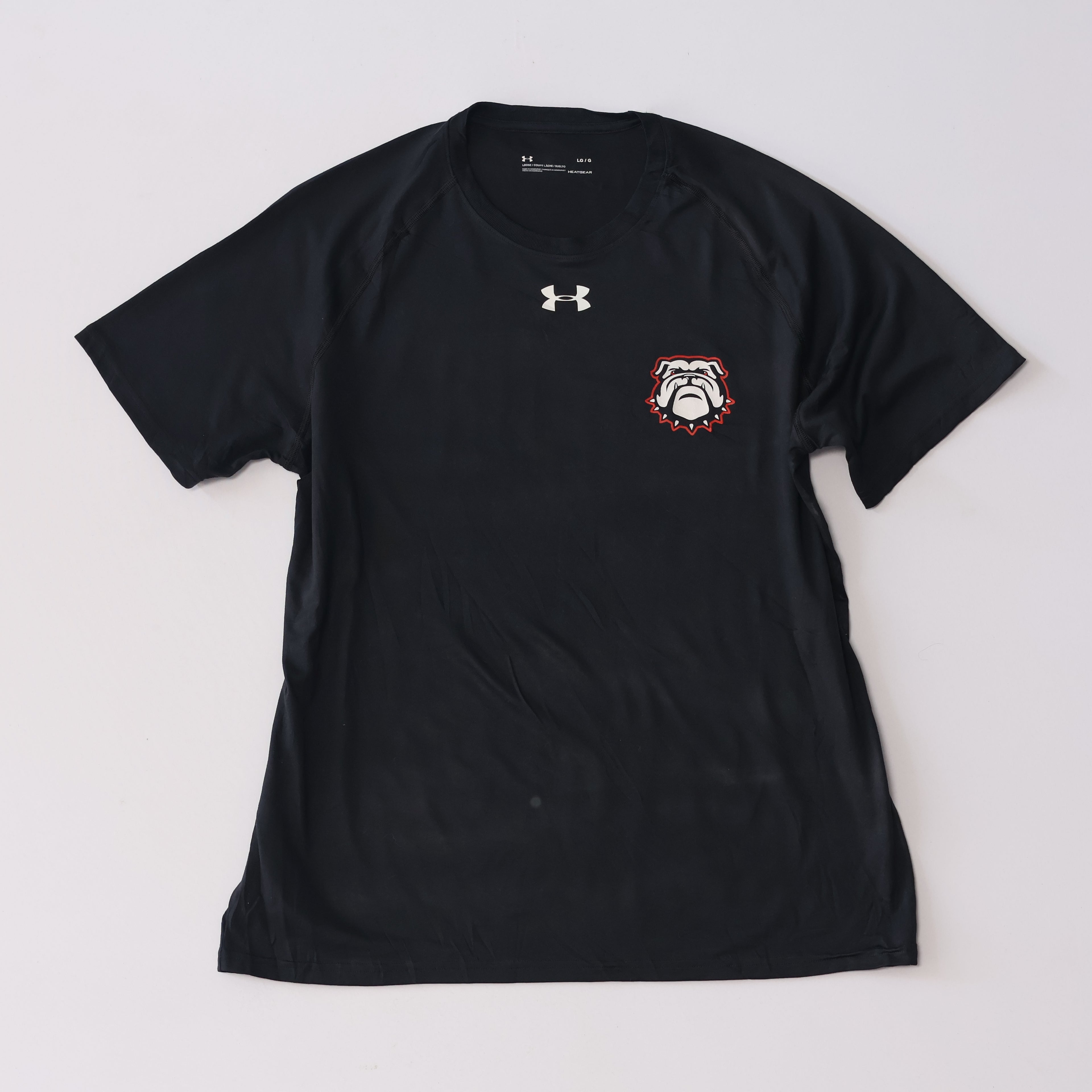 Under Armour HeatGear Bulldogs Graphic Thrifted Tee - Men's Large Black