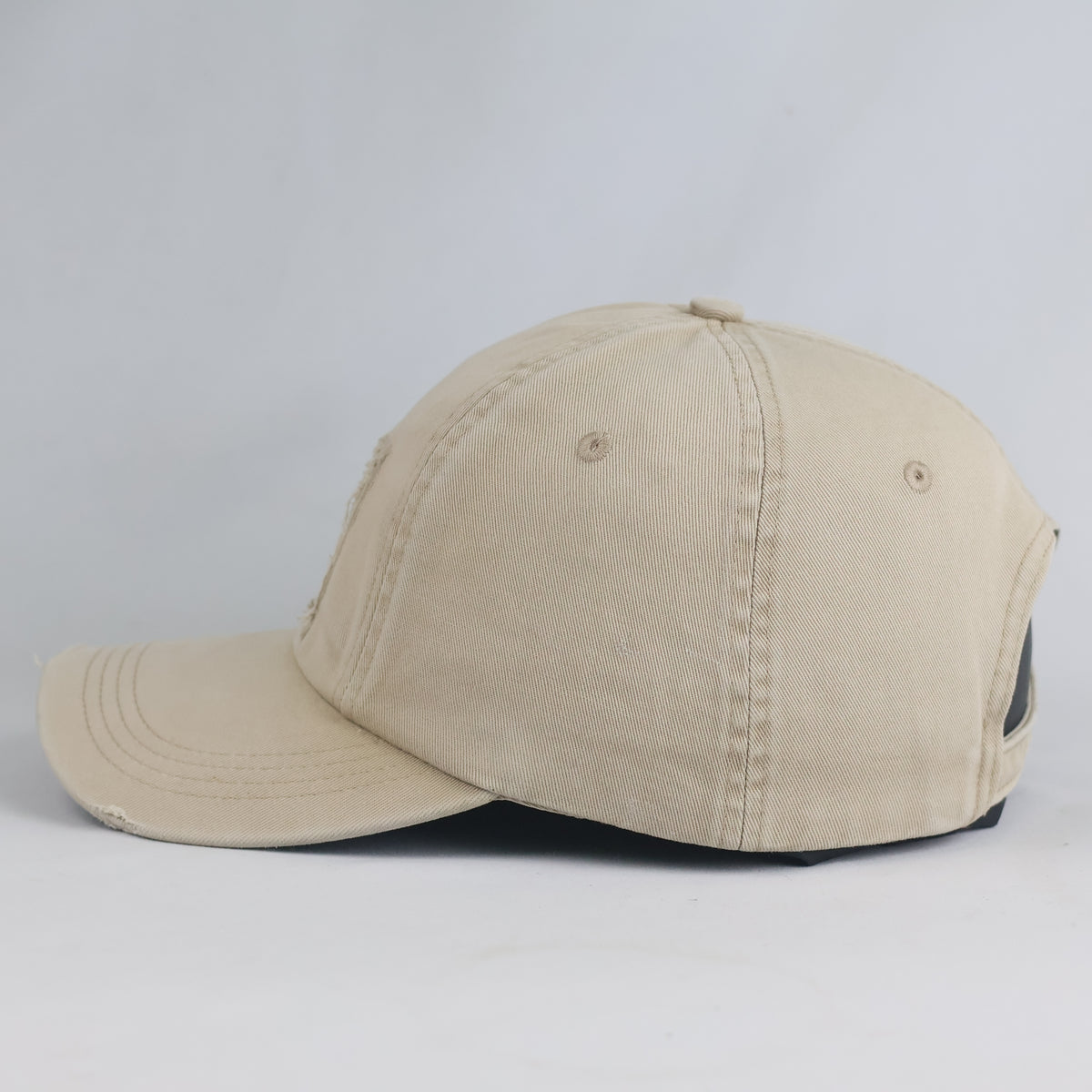 Thrifted Angelo Litrico "Black Legend" Patch Distressed Beige Baseball Cap 57–59 cm | 10848