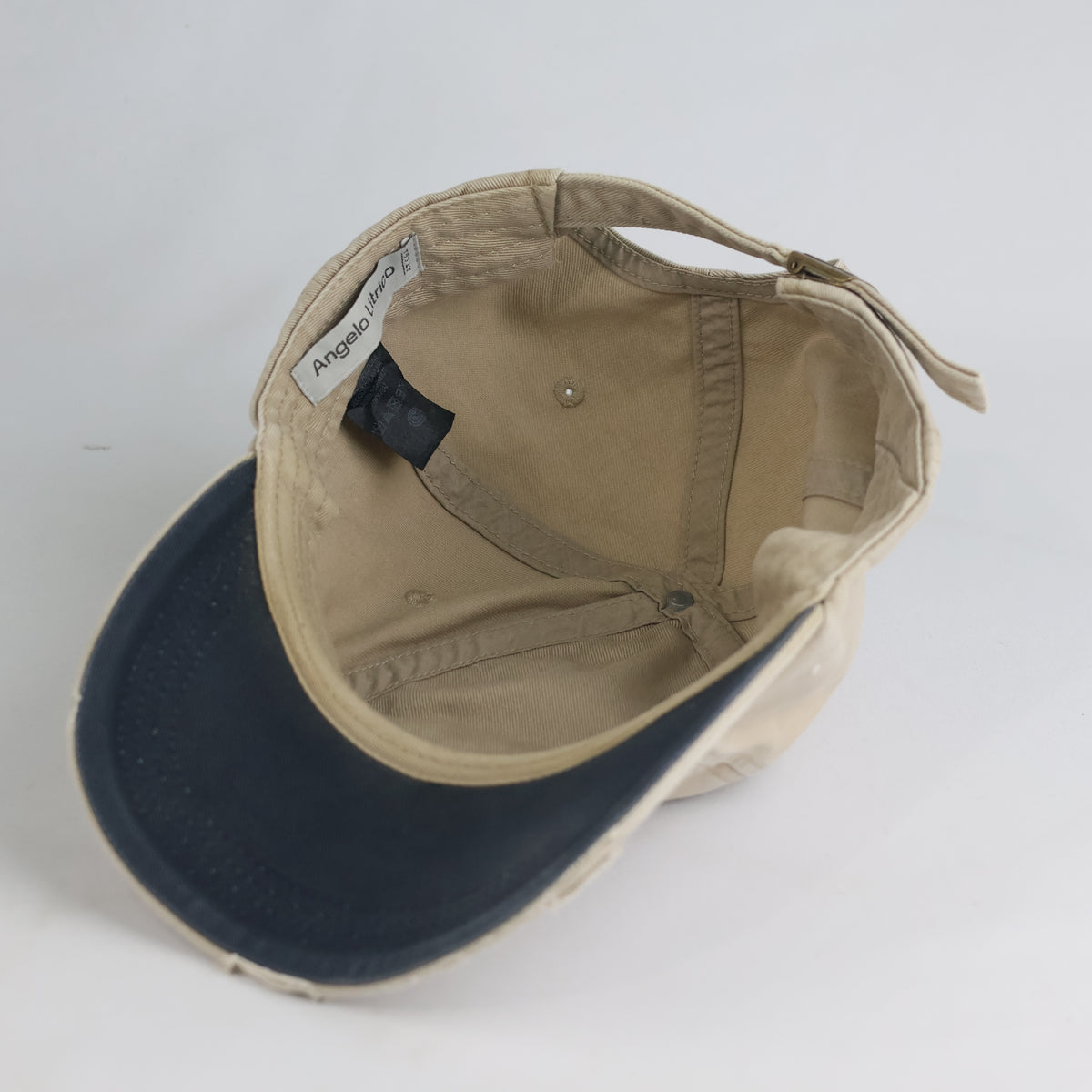 Thrifted Angelo Litrico "Black Legend" Patch Distressed Beige Baseball Cap 57–59 cm | 10848