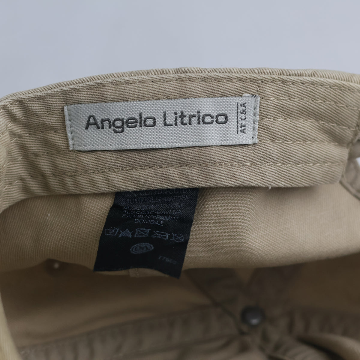 Thrifted Angelo Litrico "Black Legend" Patch Distressed Beige Baseball Cap 57–59 cm | 10848