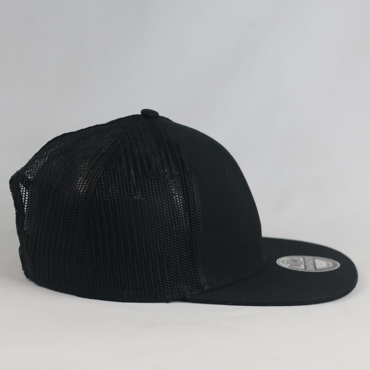 Thrifted Cofee Arte Vini Black Cotton Mesh Flat Brim Snapback (Size 57–59 cm) | 10855