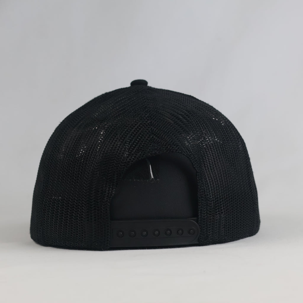 Thrifted Cofee Arte Vini Black Cotton Mesh Flat Brim Snapback (Size 57–59 cm) | 10855
