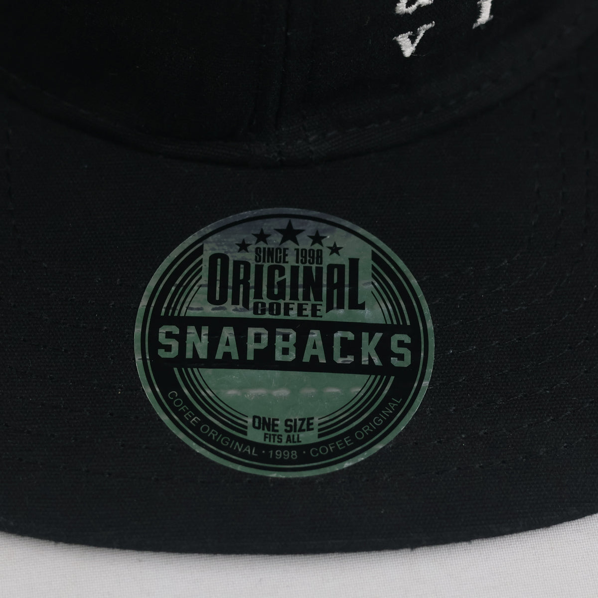 Thrifted Cofee Arte Vini Black Cotton Mesh Flat Brim Snapback (Size 57–59 cm) | 10855