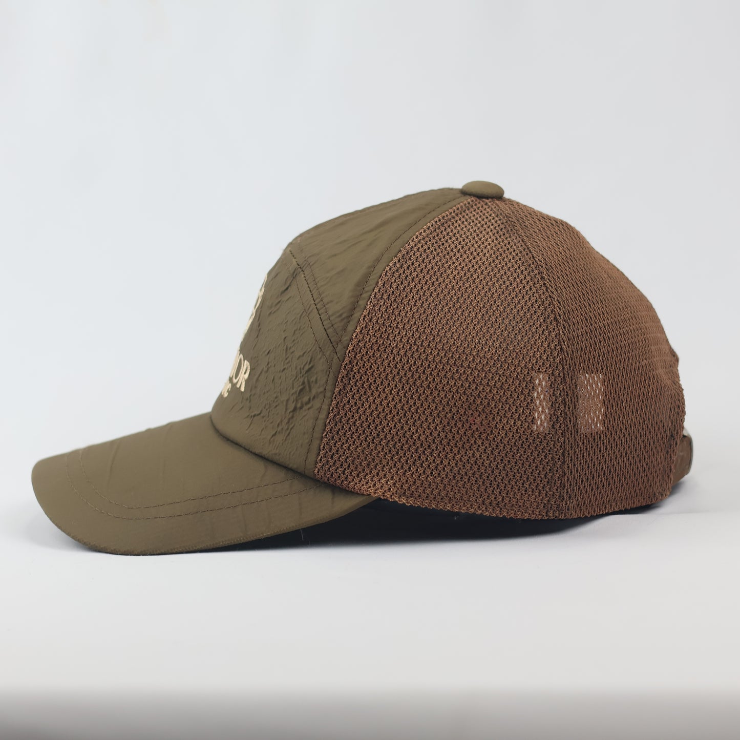 Superior Classic Premium Mesh Back Thrifted Trucker Hat - Earth Tone Brown & Olive