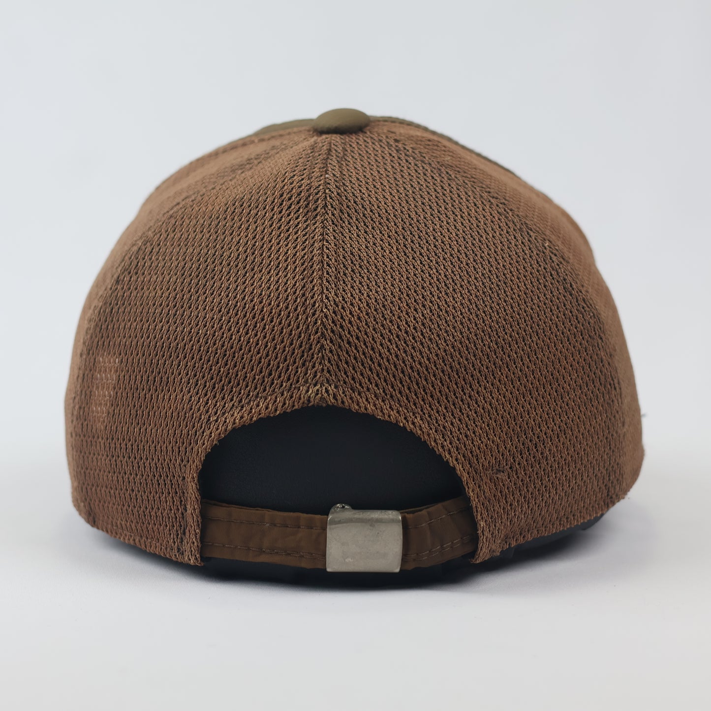 Superior Classic Premium Mesh Back Thrifted Trucker Hat - Earth Tone Brown & Olive