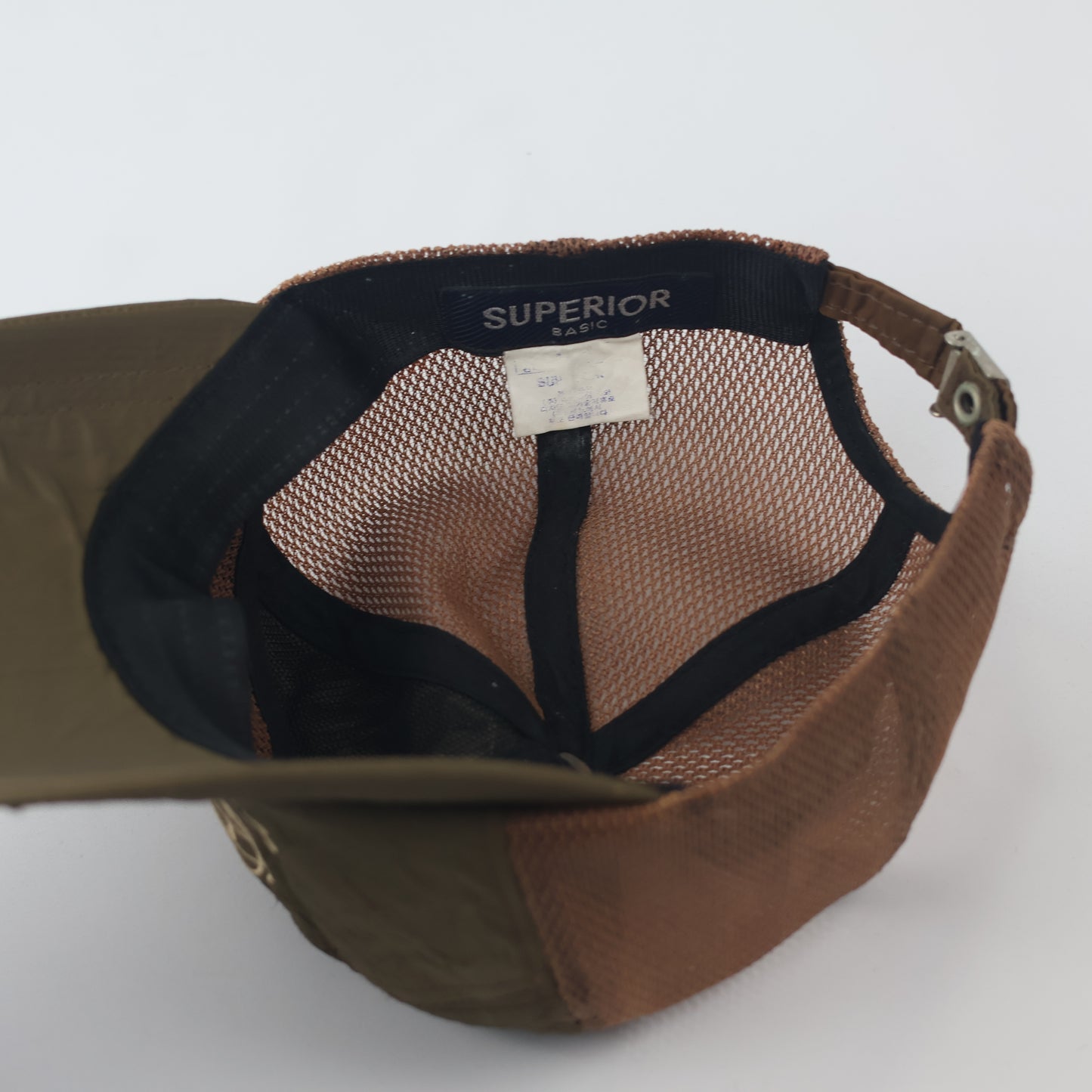 Superior Classic Premium Mesh Back Thrifted Trucker Hat - Earth Tone Brown & Olive